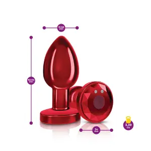 Vibrating Red Metal Remote Plug - Medium - butt plugs - main product image