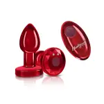 Vibrating Red Metal Remote Plug - Small - butt plugs - main product image