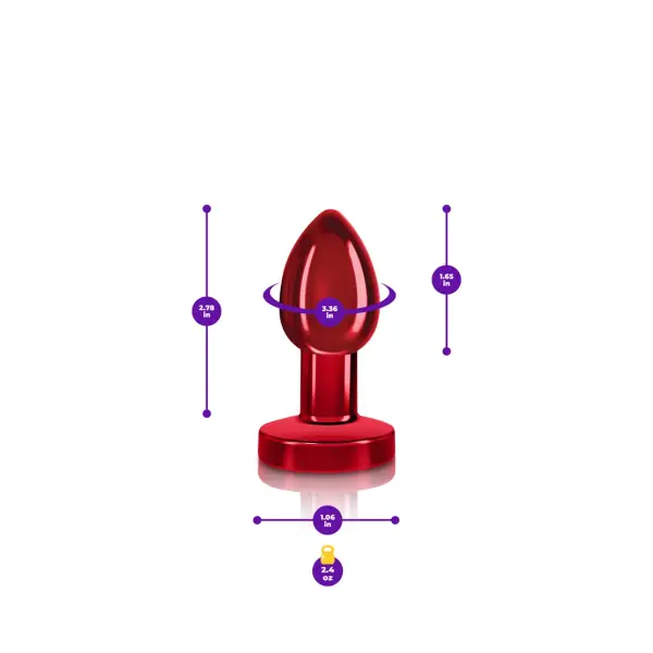 Vibrating Red Metal Remote Plug - Small - butt plugs - product image 9