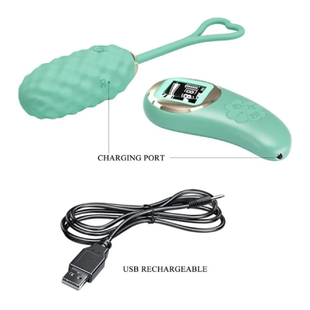 Vivian Remote Control Vibrating Egg - Turquoise - view 2