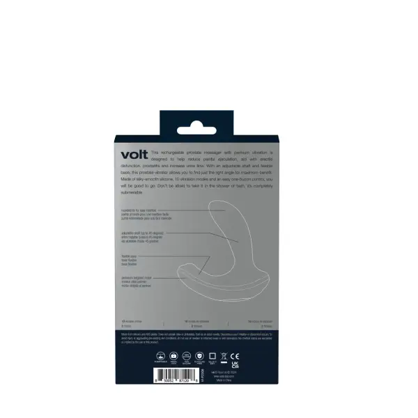 Volt Rechargeable Prostate Vibe - Black prostate massager for men - product detail