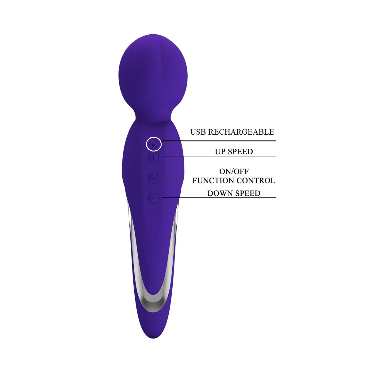 Walter Super Soft Silicone Wand - Violet - view 1