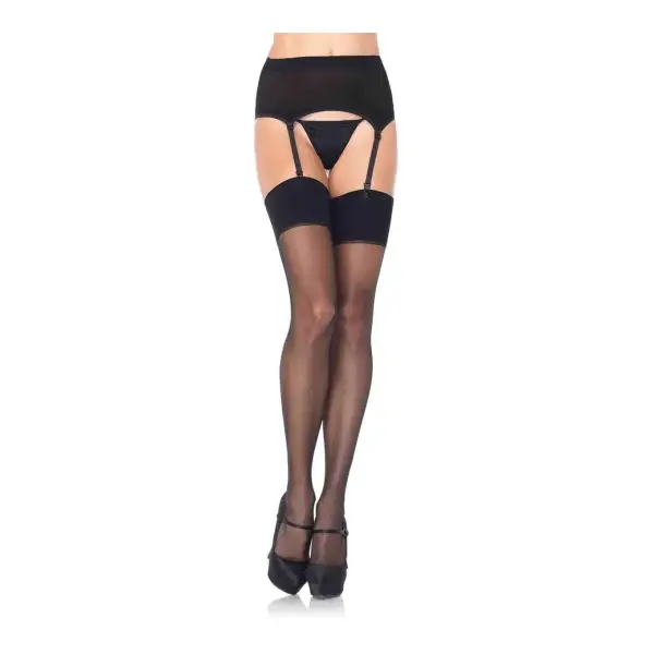Zara Garter Belt and Stocking - Queen - Black 2 Zara Garter Belt and Stocking - Queen - Black lingerie hosiery - alternate product image